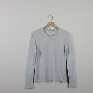 Wendy B. Cashmere Womens 100% V Neck Blue Top Light Luxury Classic Medium M 162